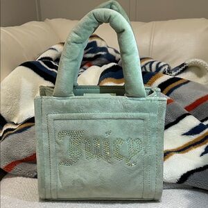 Juicy Couture Soft Green Mini Tote with Rhinestone Logo